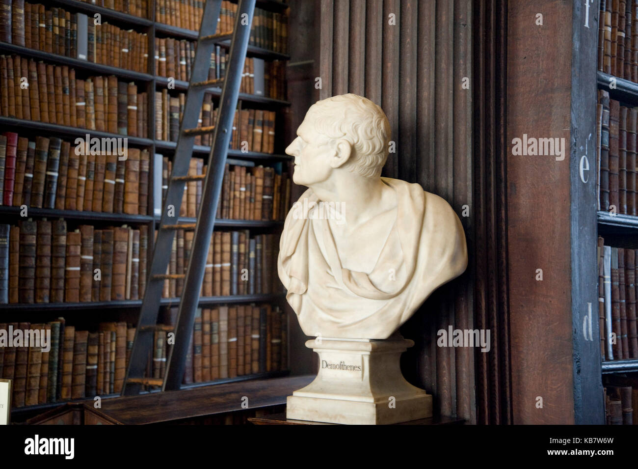 Buste Démosthène à Trinity College Dublin Banque D'Images