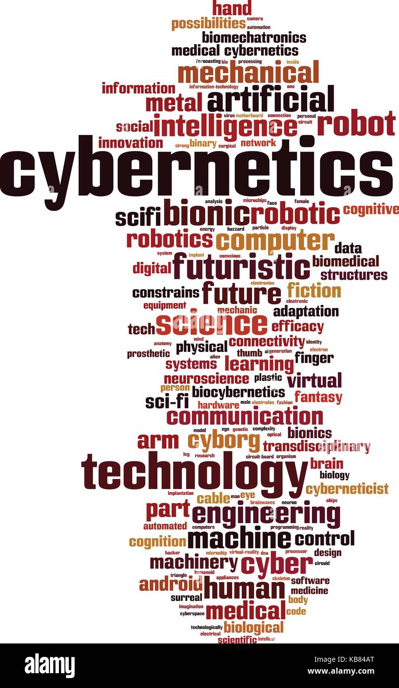 La cybernétique mot concept cloud. vector illustration Illustration de Vecteur