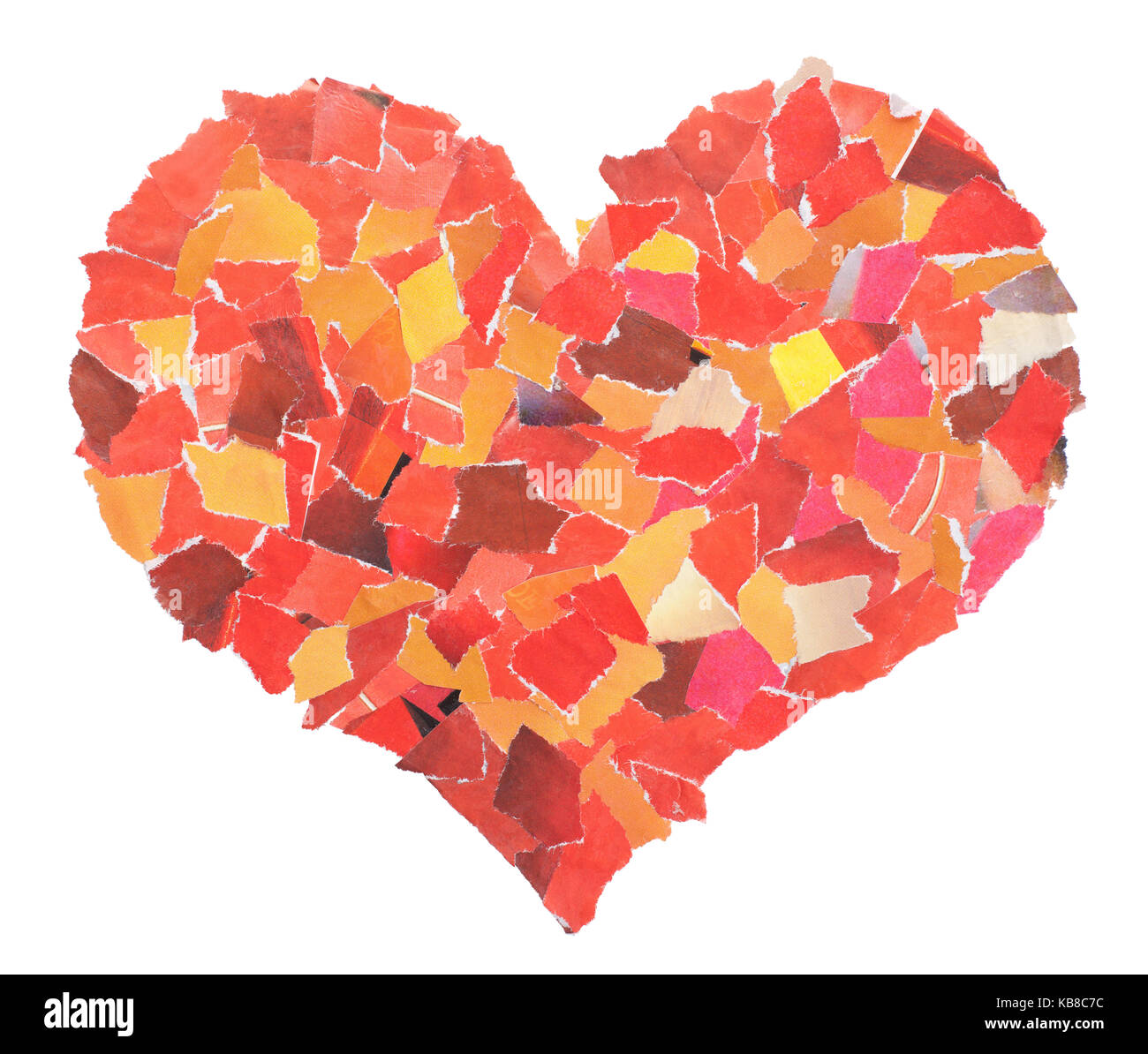 Coeur de tranches d'un papier rouge isolé sur blanc. valentine's day Banque D'Images