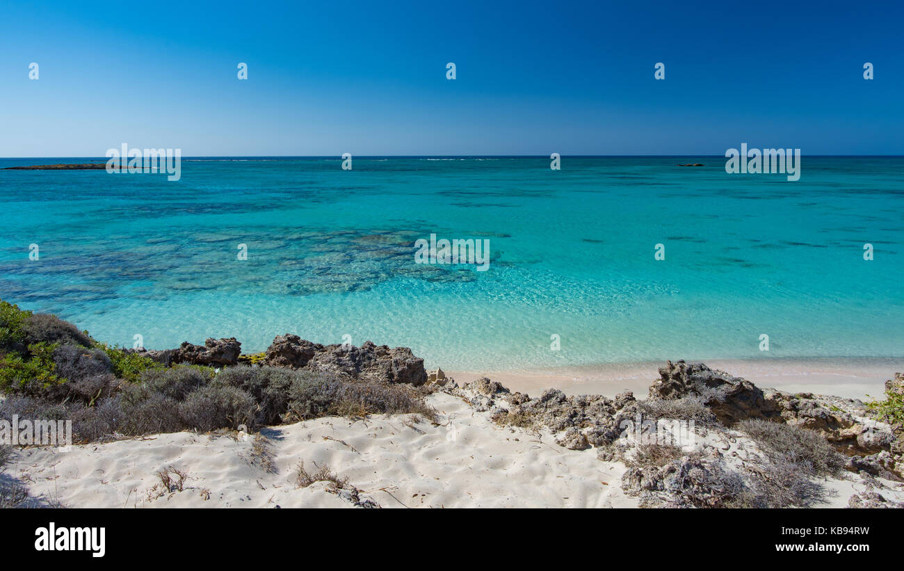 Beauté sauvage de l'eau claire d'Elafonissi beach crete d'en haut Banque D'Images