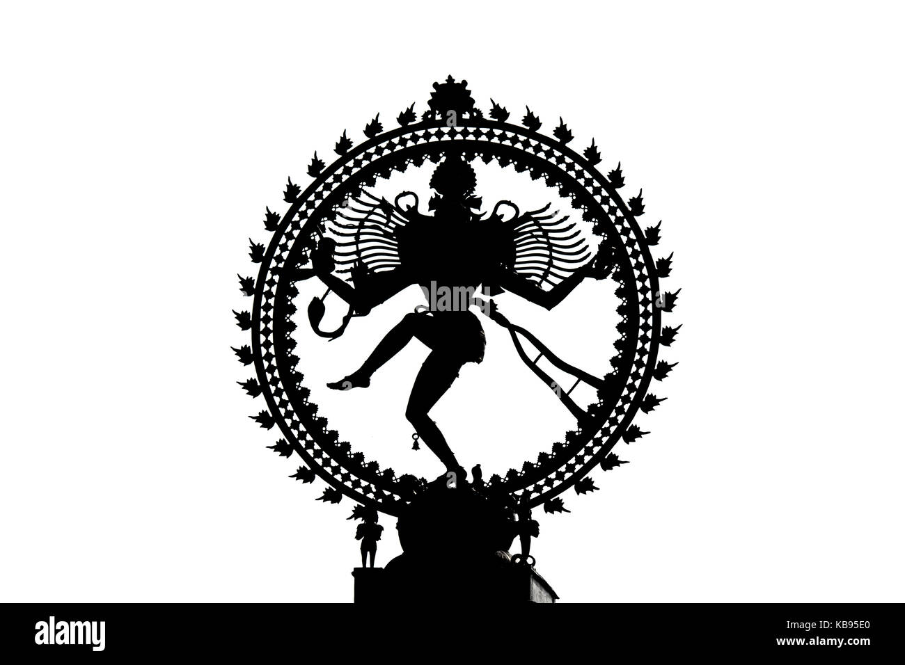 Silhouette de Nataraja, l'inscription du dieu hindou Shiva comme le danseur extatique cosmique Banque D'Images