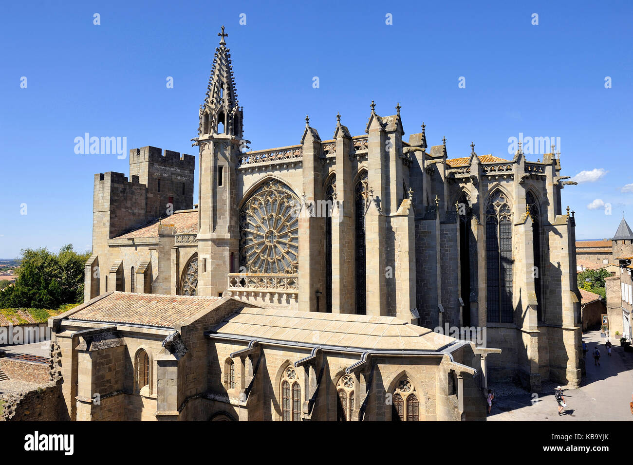 La basilique saint-nazaire de la ville fortifiée de Carcassonne Banque D'Images