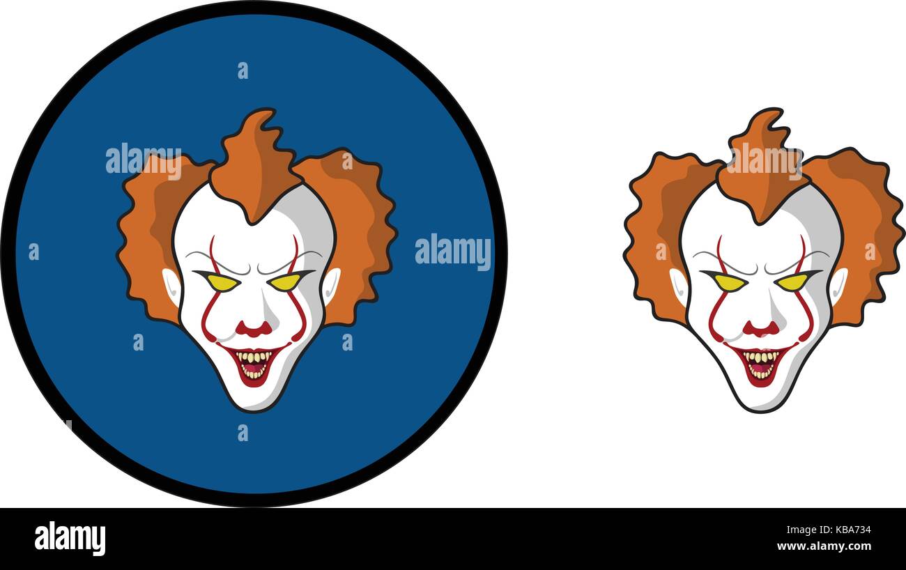Tête de clown effrayant halloween icon Illustration de Vecteur