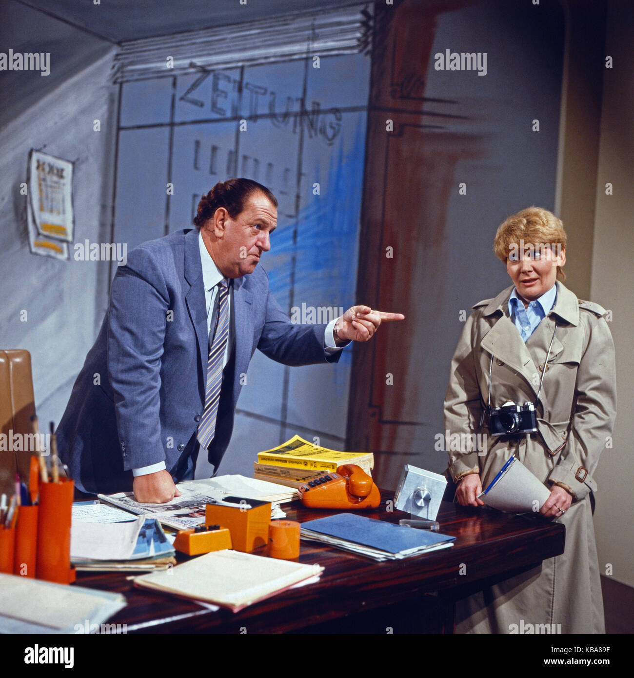 Ein Wort aus Musik, musikalische Comedyserie Mitwrikende, Deutschland, 1983 Modérateur : Heinz Eckner Gaststar und Rotraud Schindler Banque D'Images