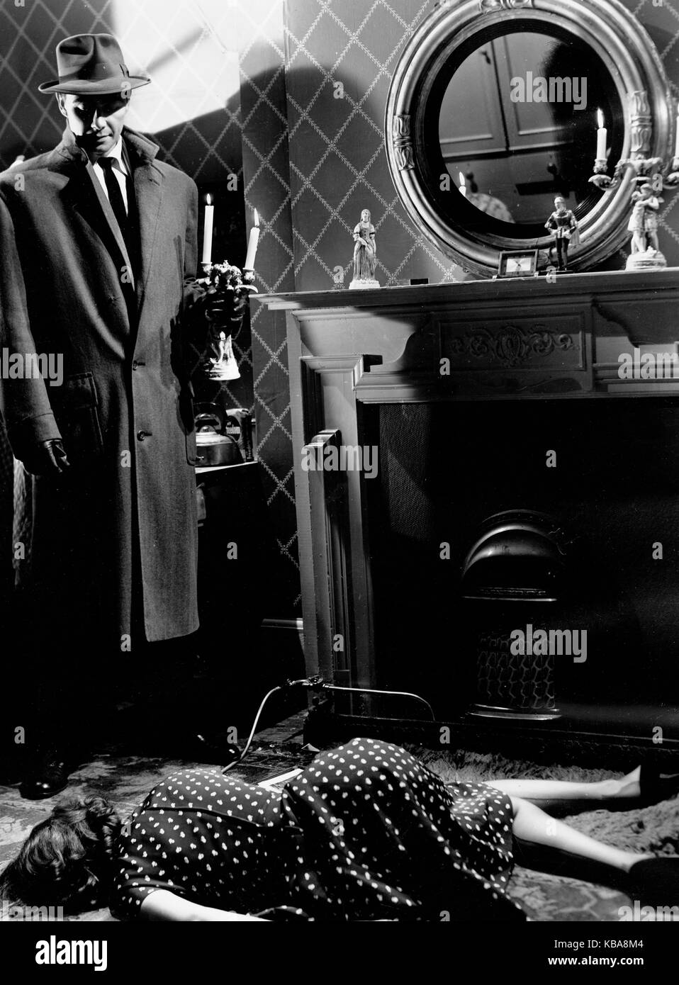 L'homme sombre, alias : Der Mann in Schwarz, Großbritannien 1951, Regie : Jeffrey Dell, acteurs : Maxwell Reed, Natasha Parry Banque D'Images