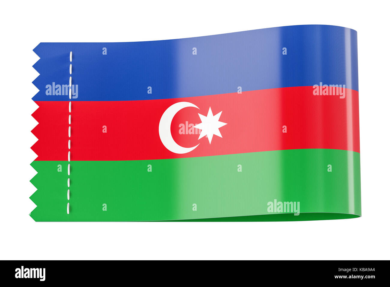 Tag vêtements, étiquette avec le drapeau de l'Azerbaïdjan. Le rendu 3D isolé sur fond blanc Banque D'Images