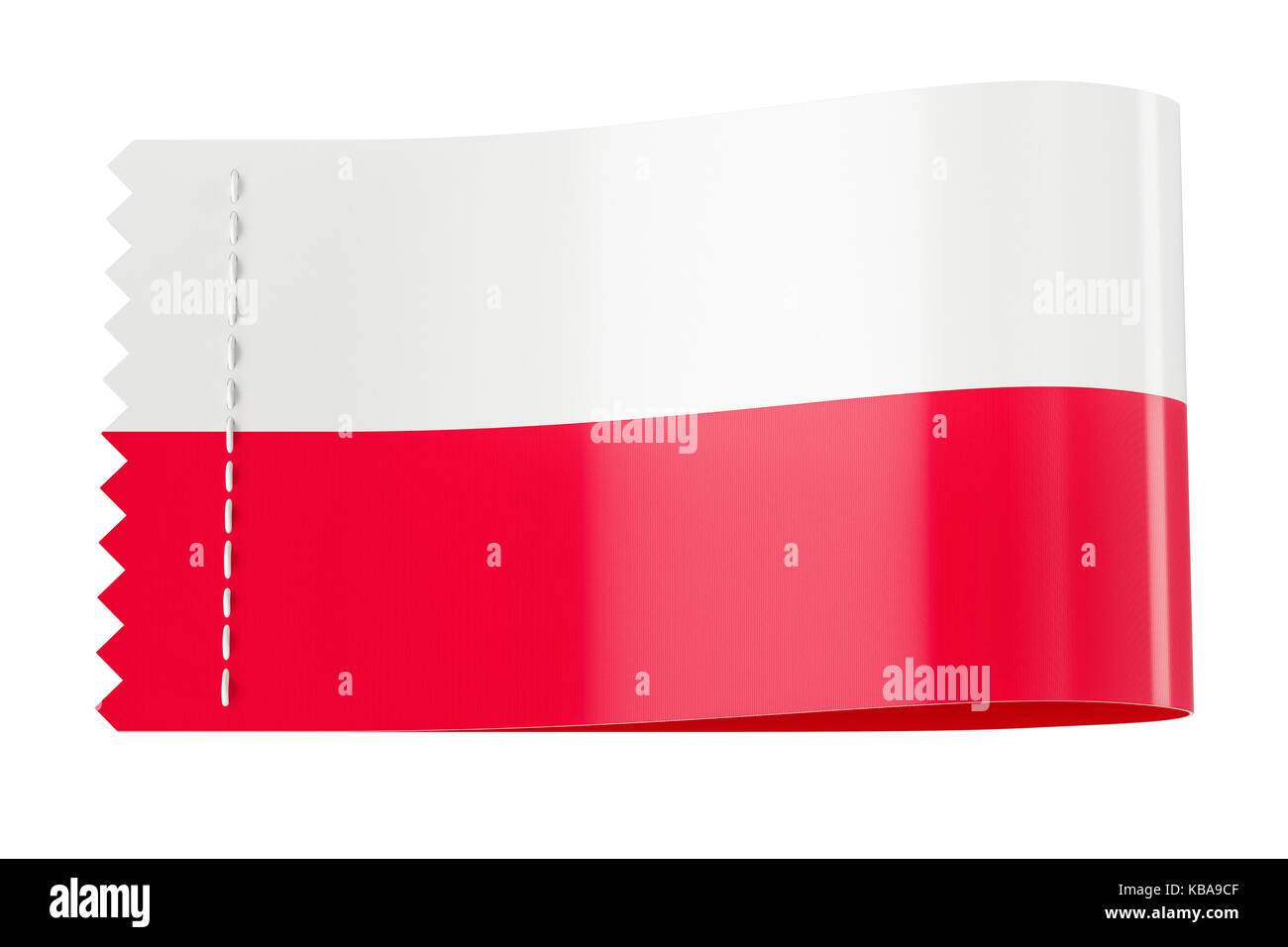 Tag vêtements, étiquette avec le pavillon de la Pologne. Le rendu 3D isolé sur fond blanc Banque D'Images