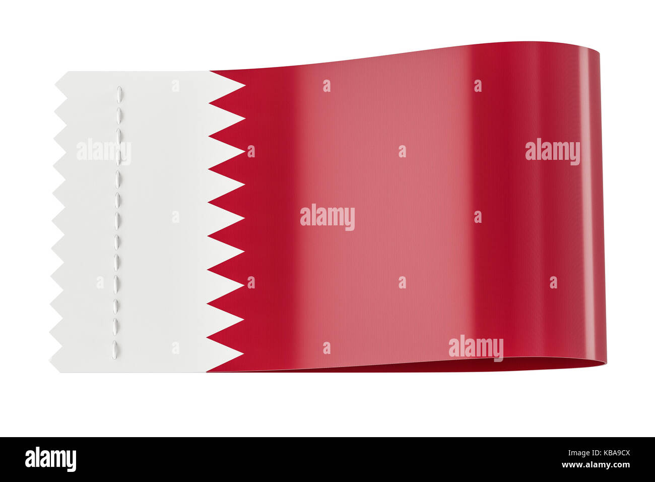 Tag vêtements, étiquette avec le drapeau du Qatar. Le rendu 3D isolé sur fond blanc Banque D'Images