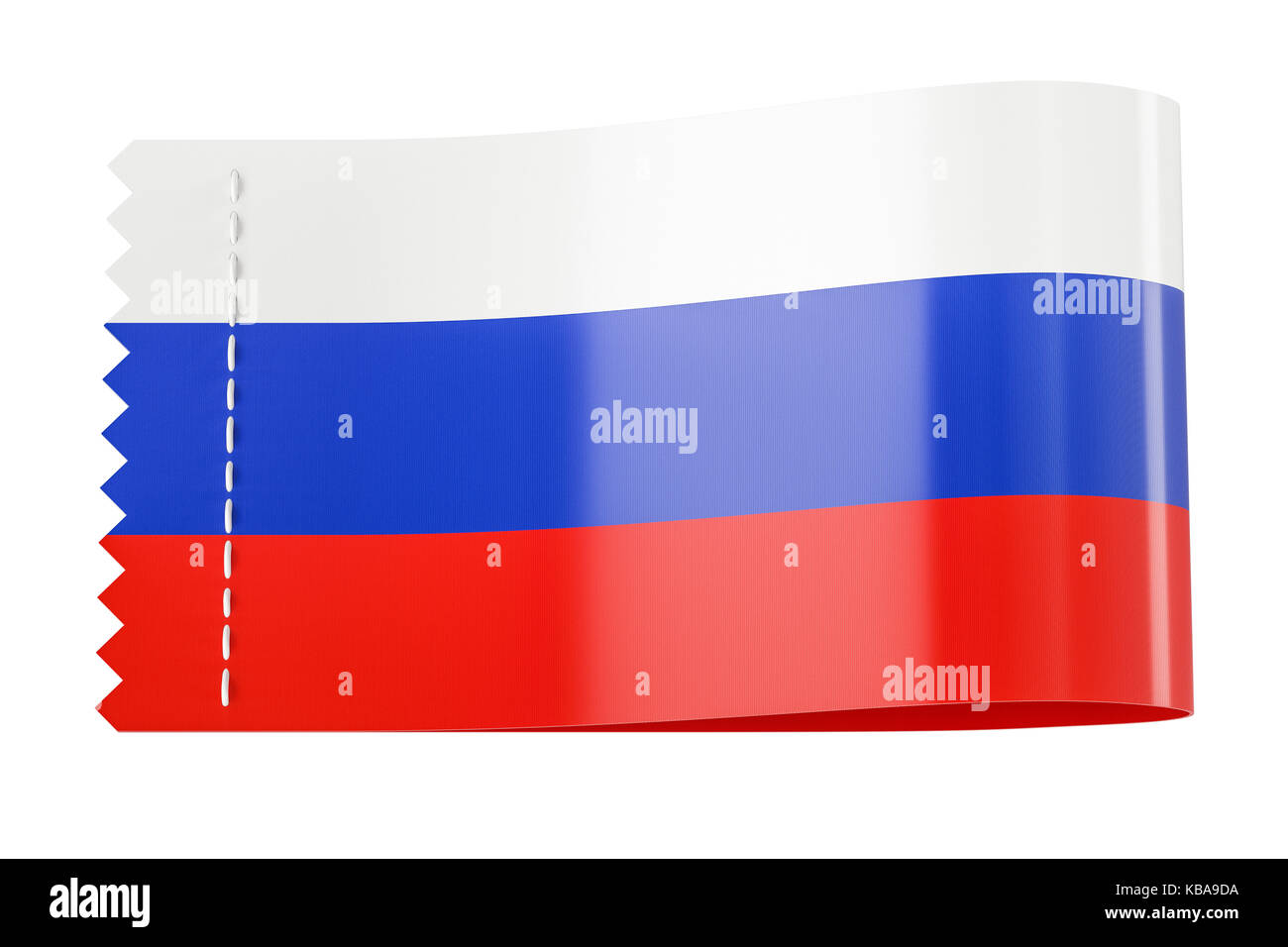 Tag vêtements, étiquette avec le drapeau de la Russie. Le rendu 3D isolé sur fond blanc Banque D'Images
