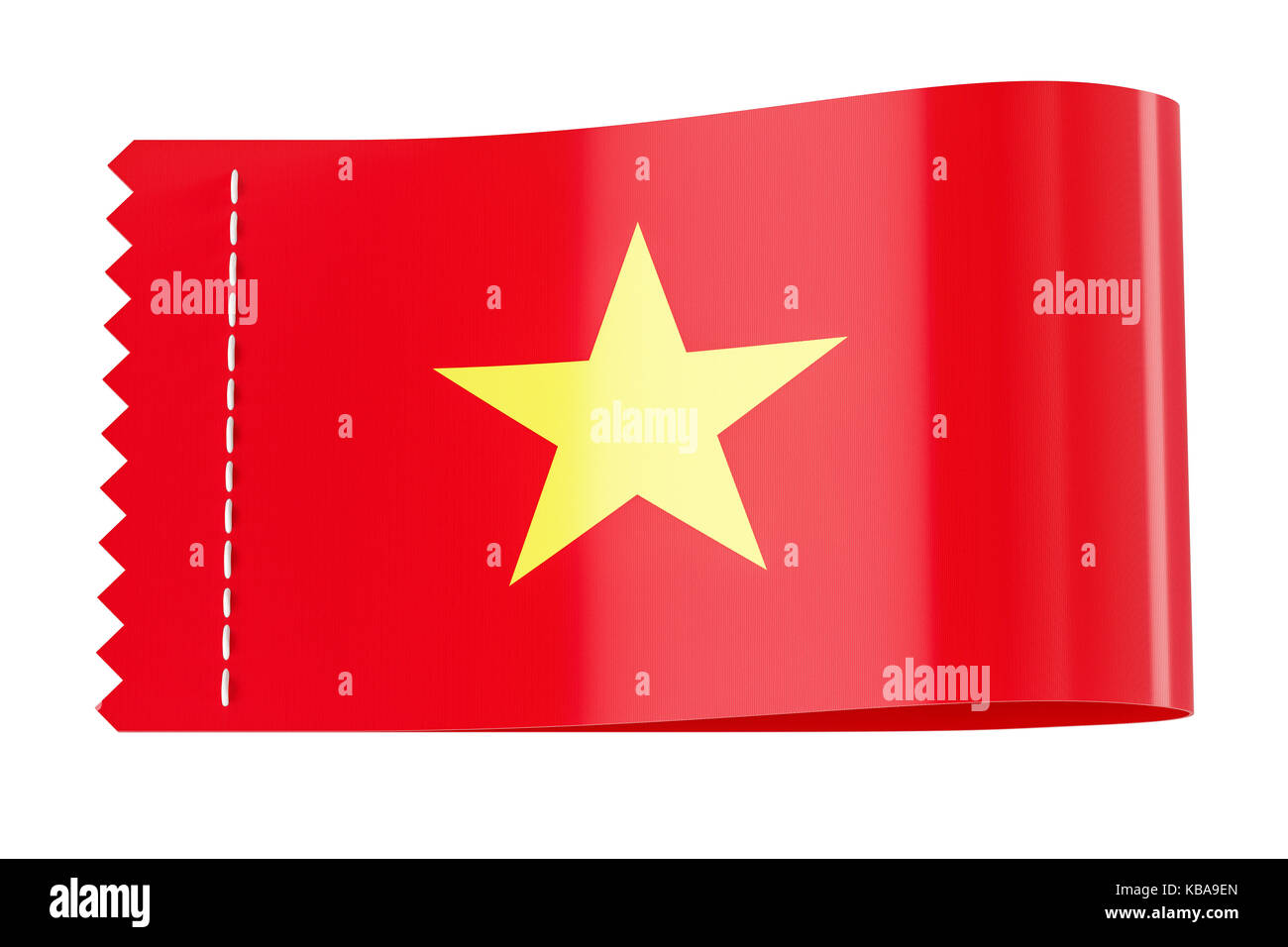 Tag vêtements, étiquette avec le drapeau du vietnam. Le rendu 3D isolé sur fond blanc Banque D'Images