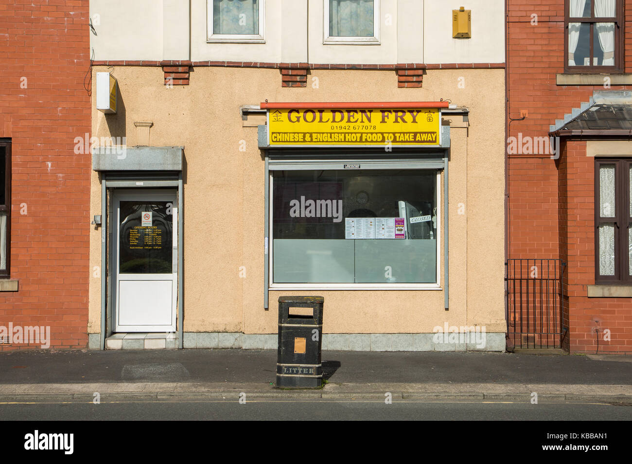 Golden Fry de plats à emporter à Leigh, England, UK Banque D'Images