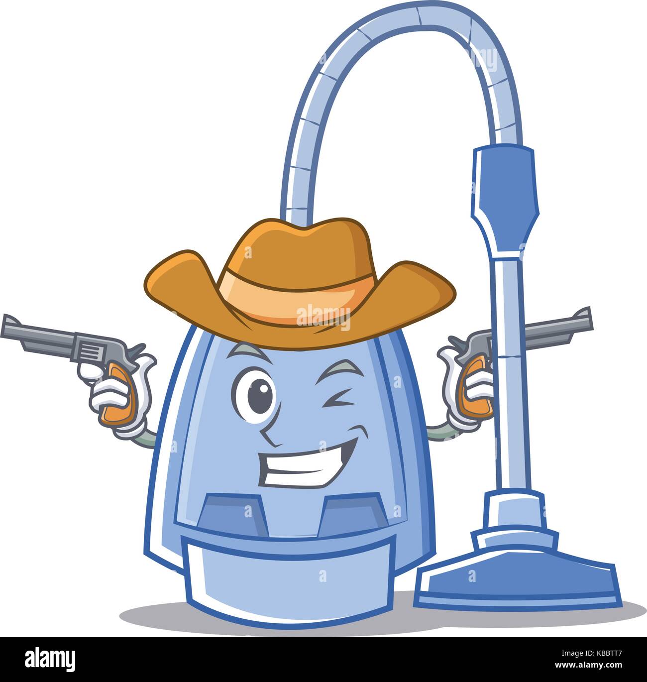 Cartoon caractères aspirateur cowboy Image Vectorielle Stock - Alamy