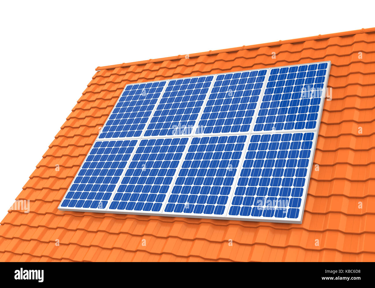 Panneau solaire de toiture isolée Banque D'Images