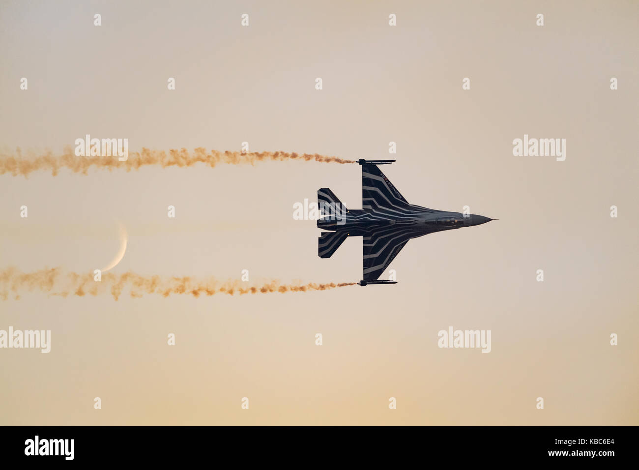 La composante aérienne belge f-16 de l'équipe de démonstration, airshow Festa al Cel Lleida (Lérida), Espagne Banque D'Images