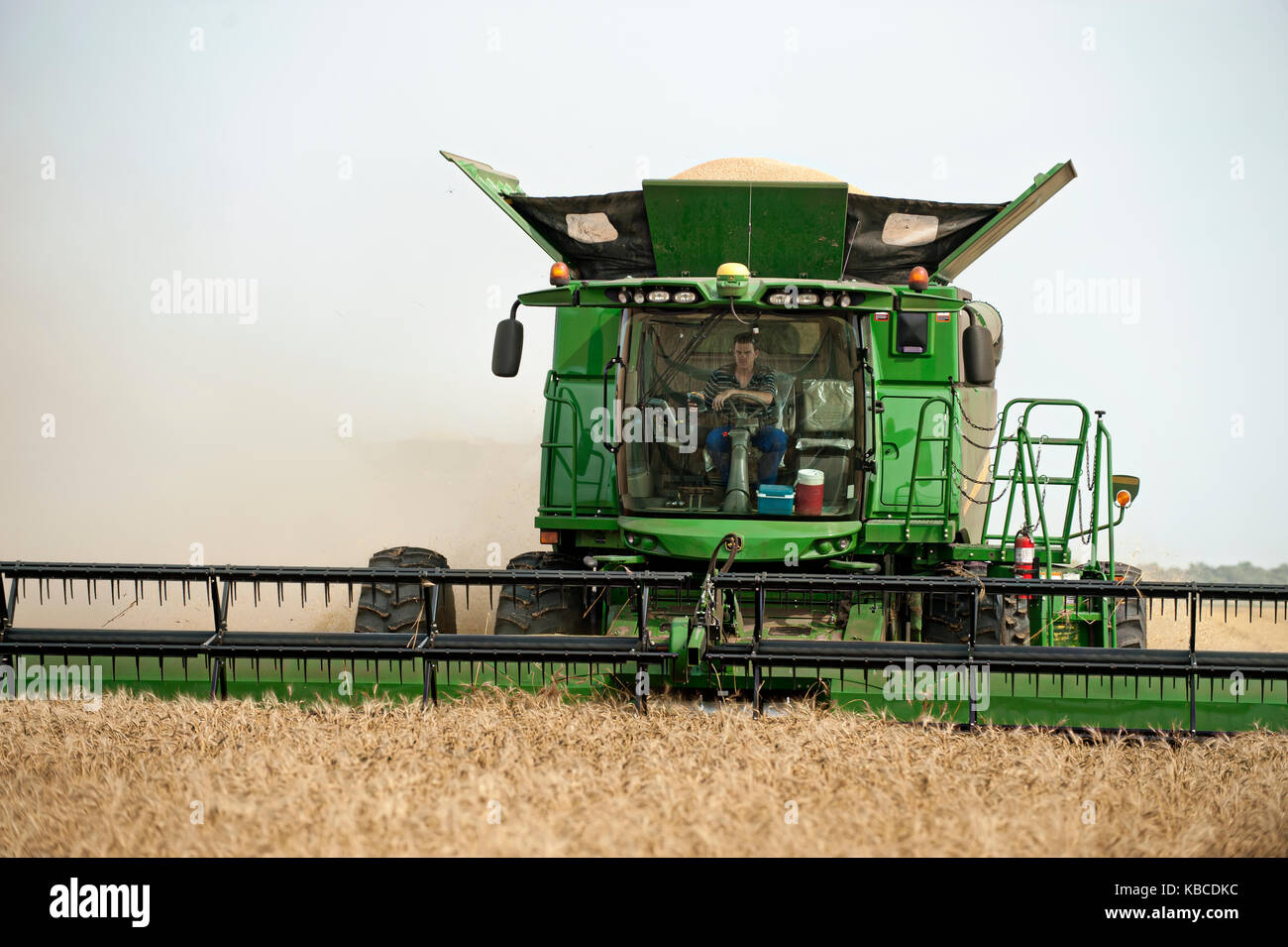 Moissonneusebatteuse John Deere la récolte du blé à la ferme de