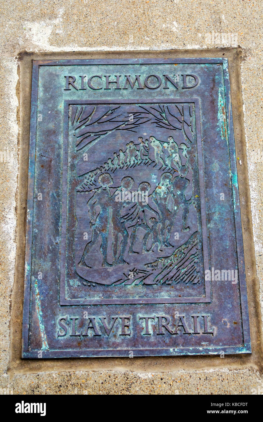 Richmond Virginia,Downtown,Slavery Trail,marqueur d'histoire,VA170521100 Banque D'Images