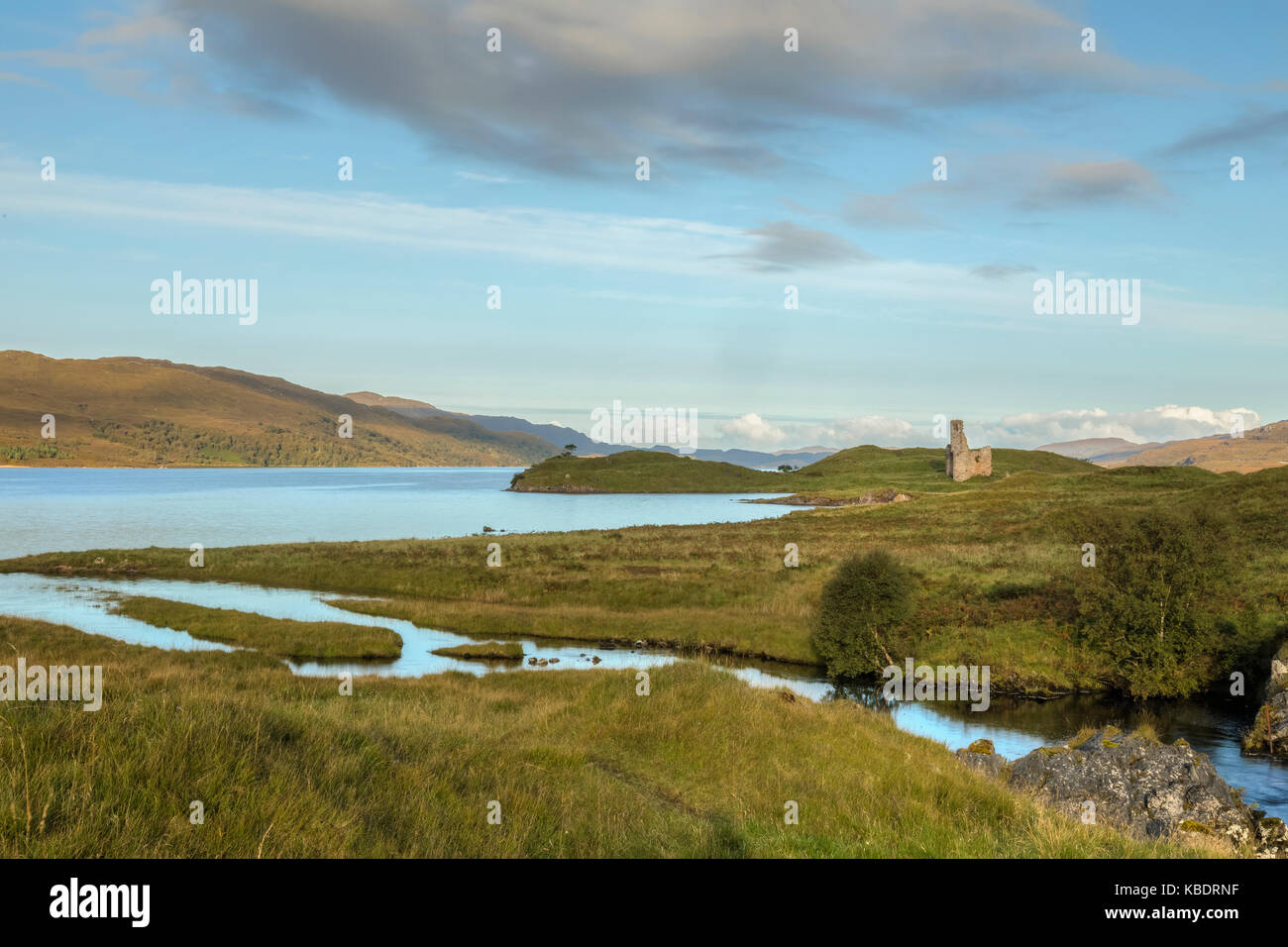 Château d'Ardvreck, Loch Assynt, Sutherland, Scotland, United Kingdom Banque D'Images