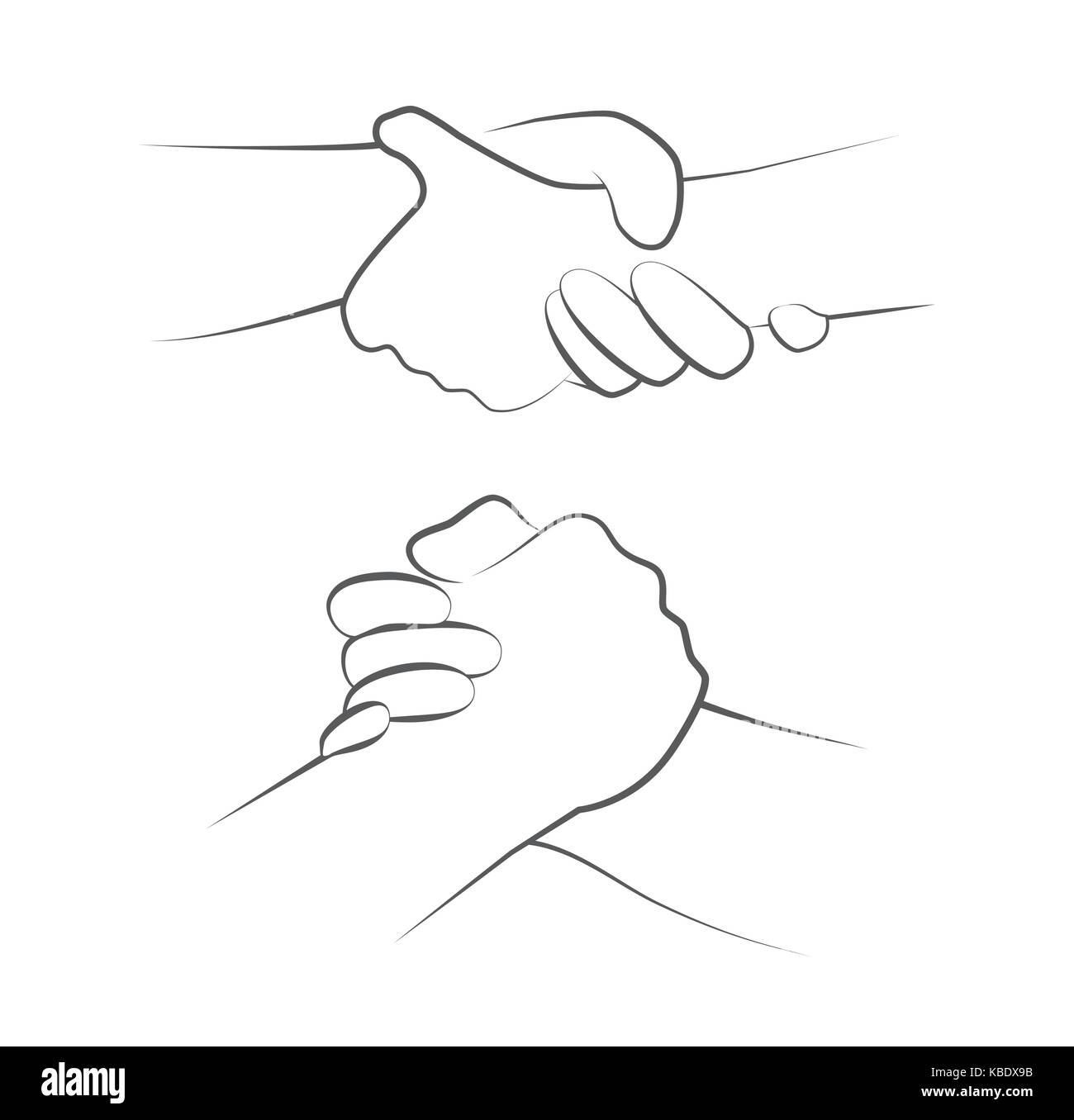 Helping Hands on white Illustration de Vecteur