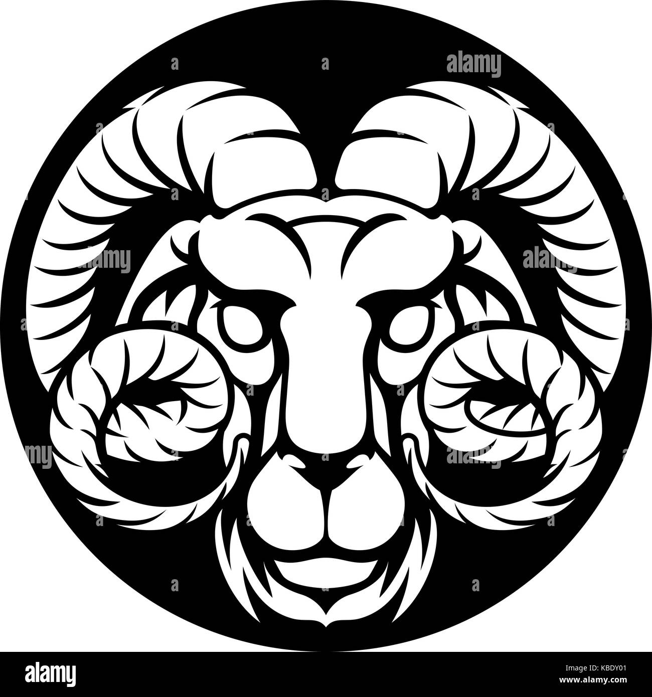 Signe de l'Horoscope zodiaque Bélier Ram Illustration de Vecteur