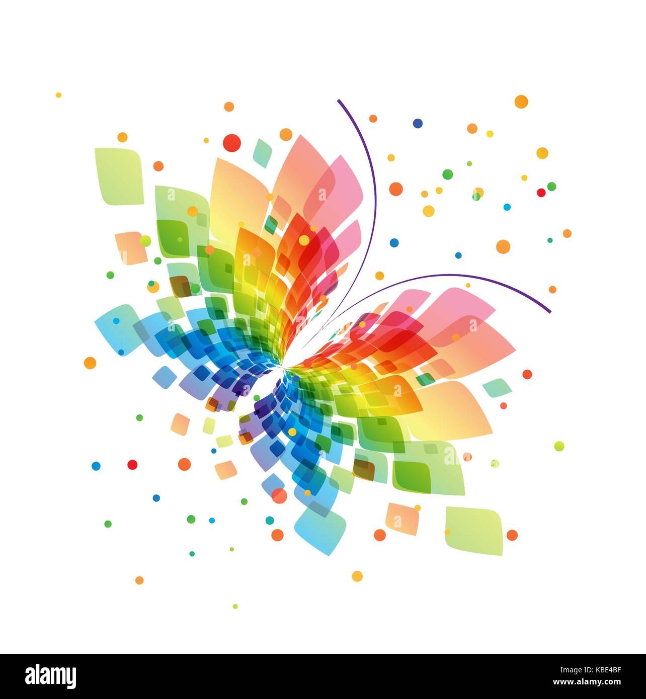 Abstract splash papillon sur fond blanc Illustration de Vecteur