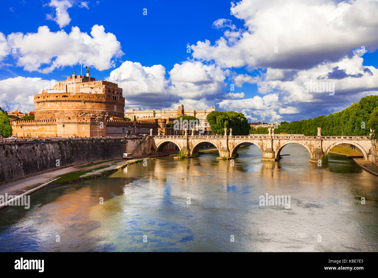 Beau Castel Sant'Angelo à Rome,Italie. Banque D'Images
