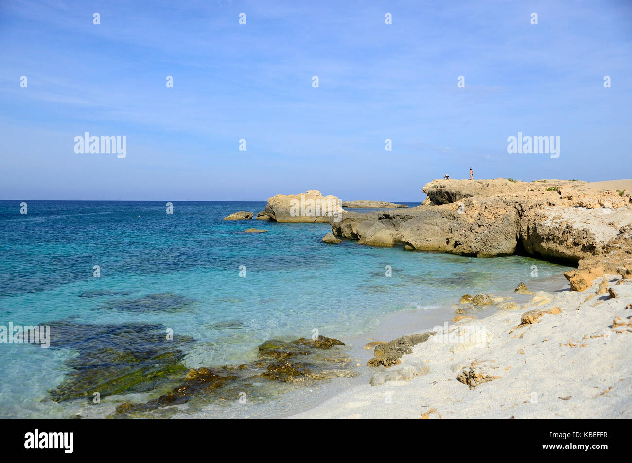 Une belle vue sur la plage de Est Arutas, Sardaigne, Italie Banque D'Images