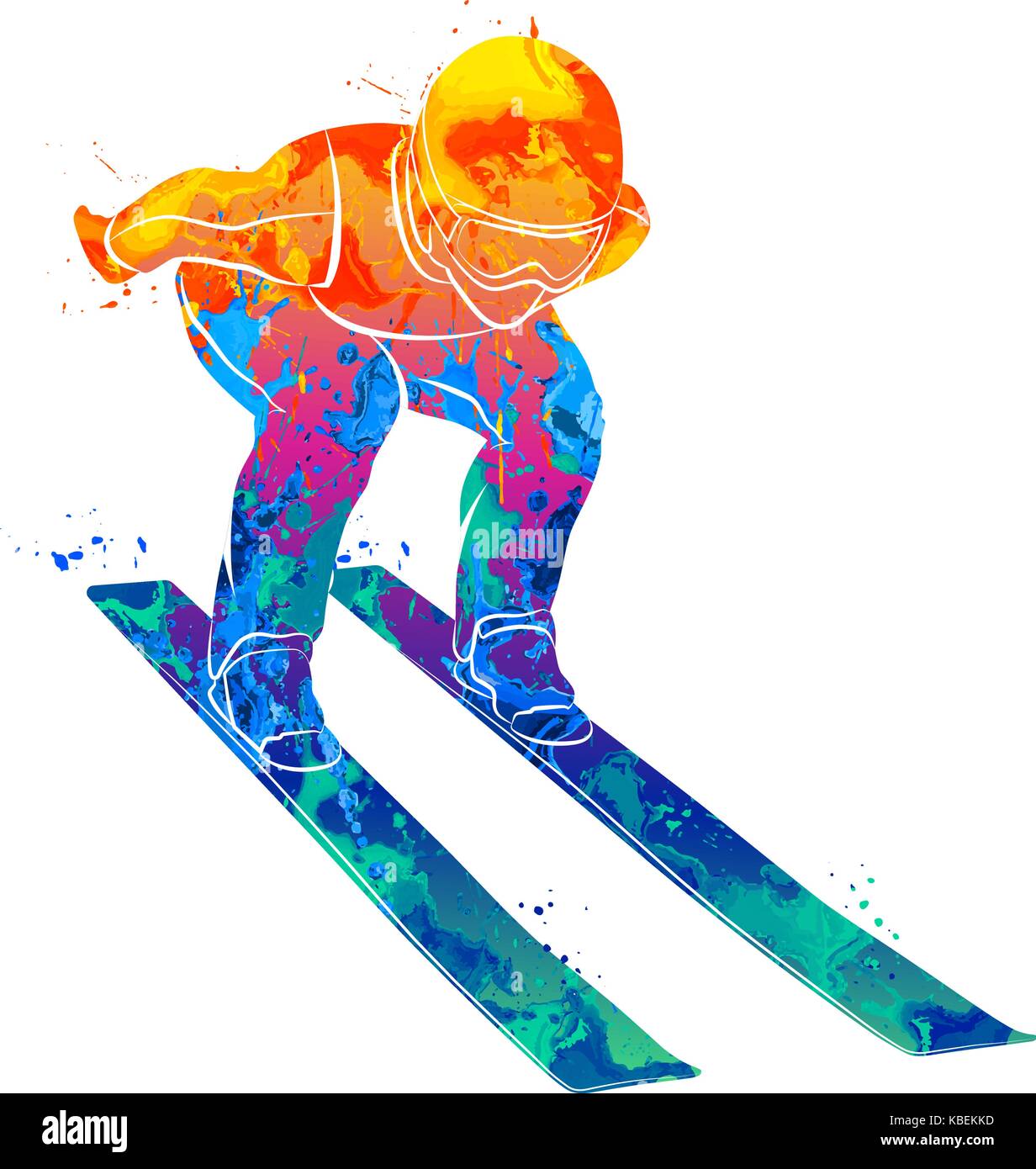 Sport Ski jumping Illustration de Vecteur