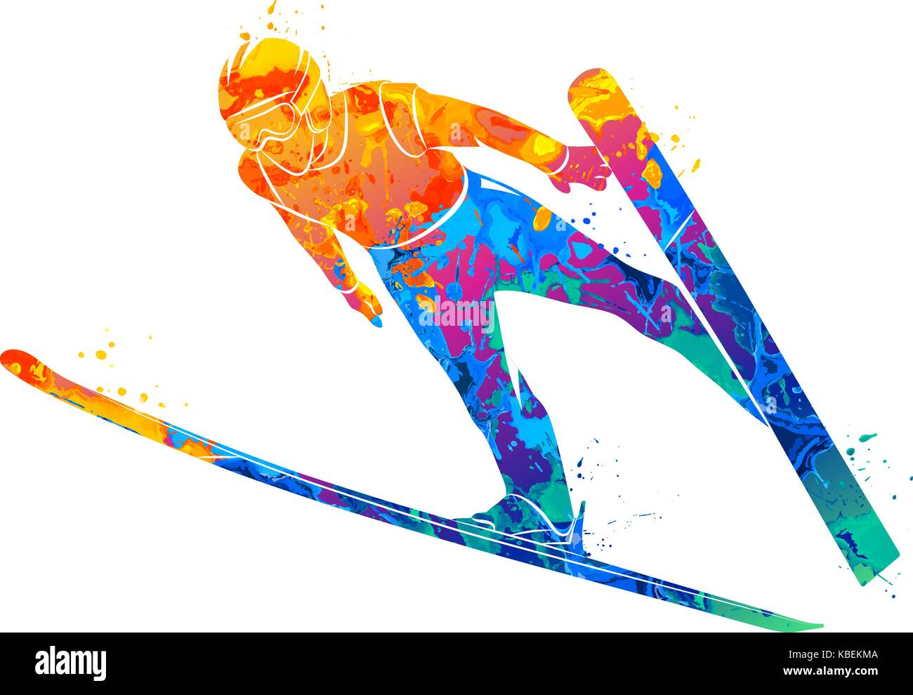Sport Ski jumping Illustration de Vecteur