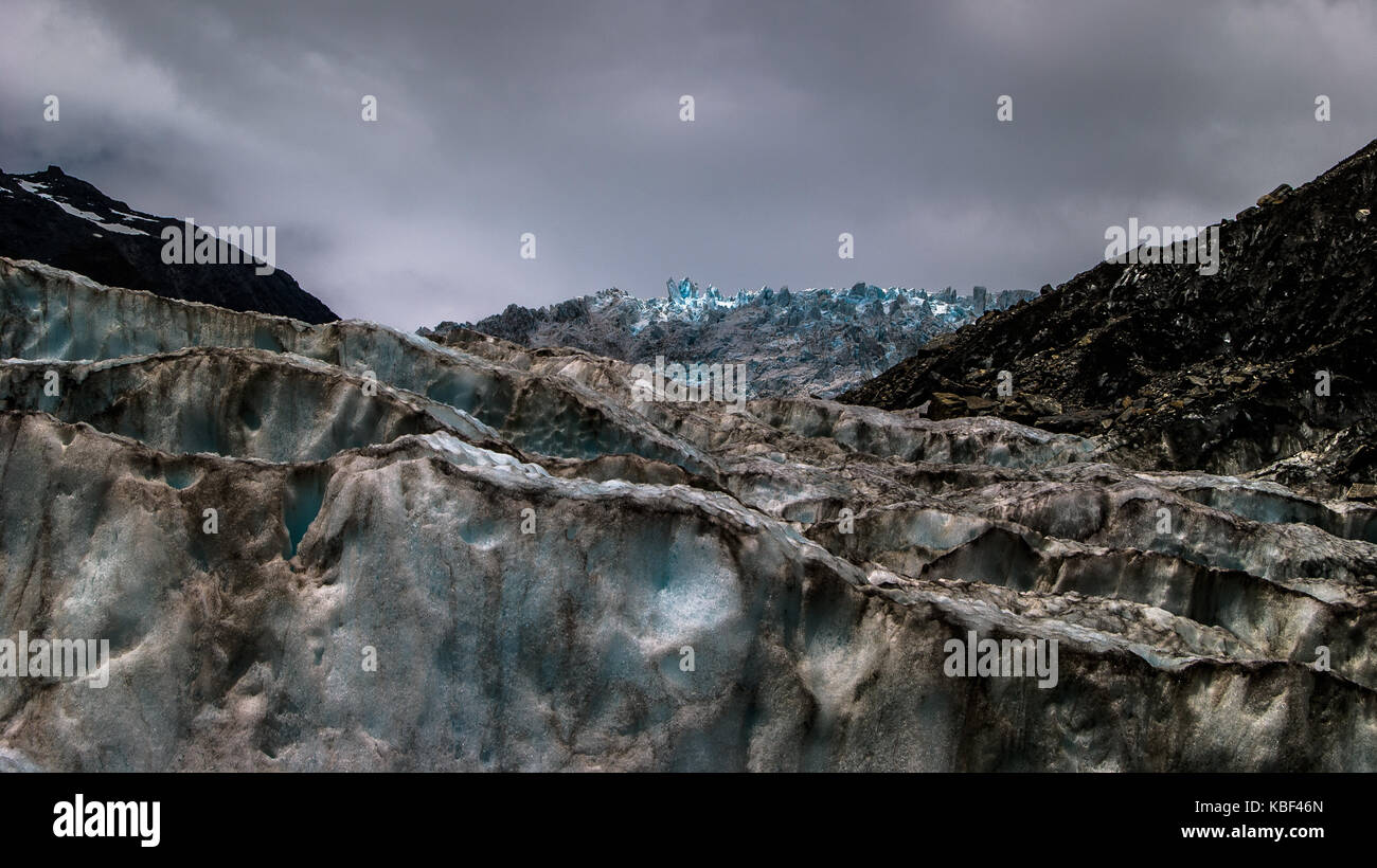 Haut de glacier franz josef, Nouvelle-Zélande Banque D'Images