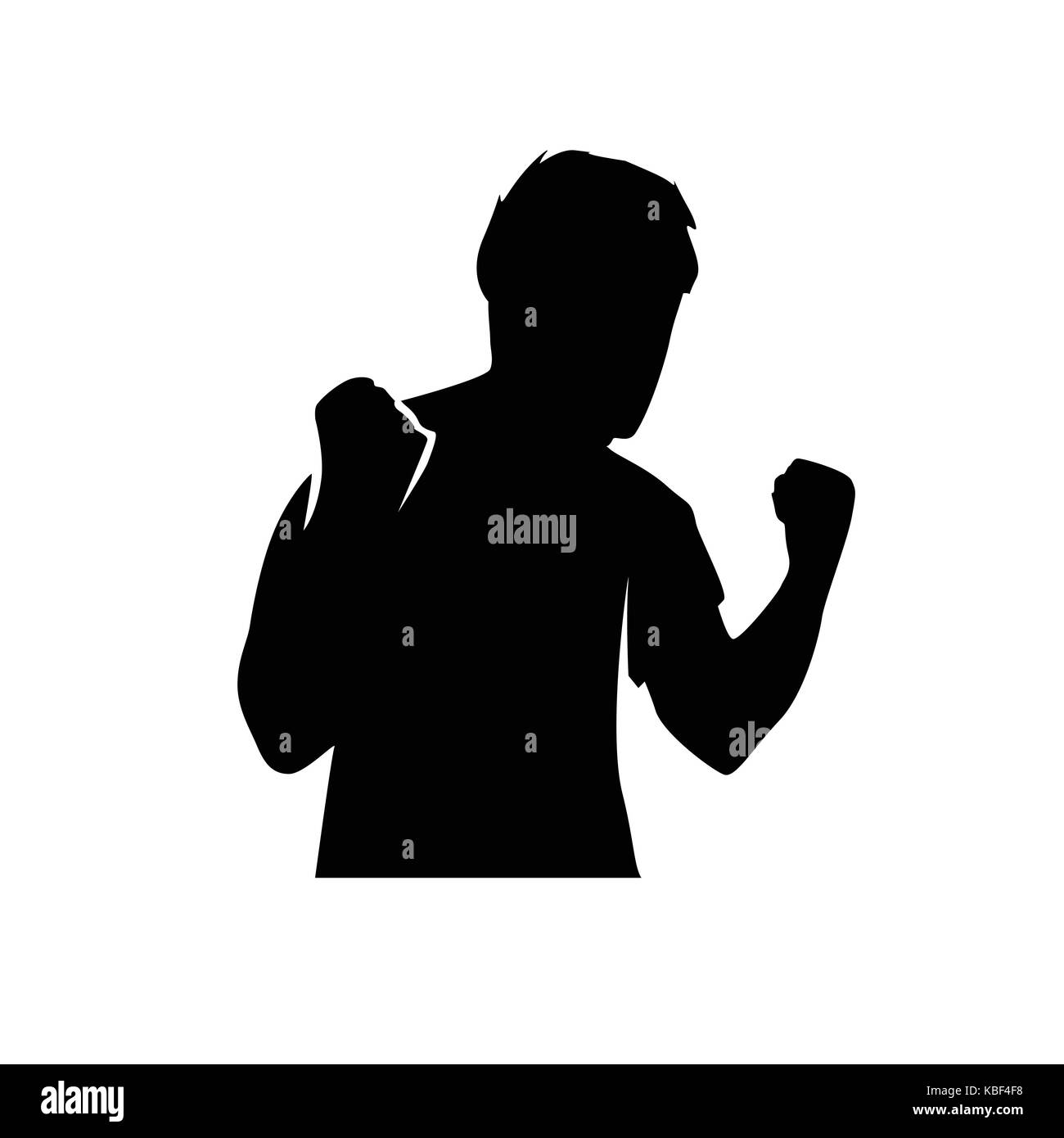 Personne heureuse, silhouette silhouette design, isolé sur fond blanc. Illustration de Vecteur