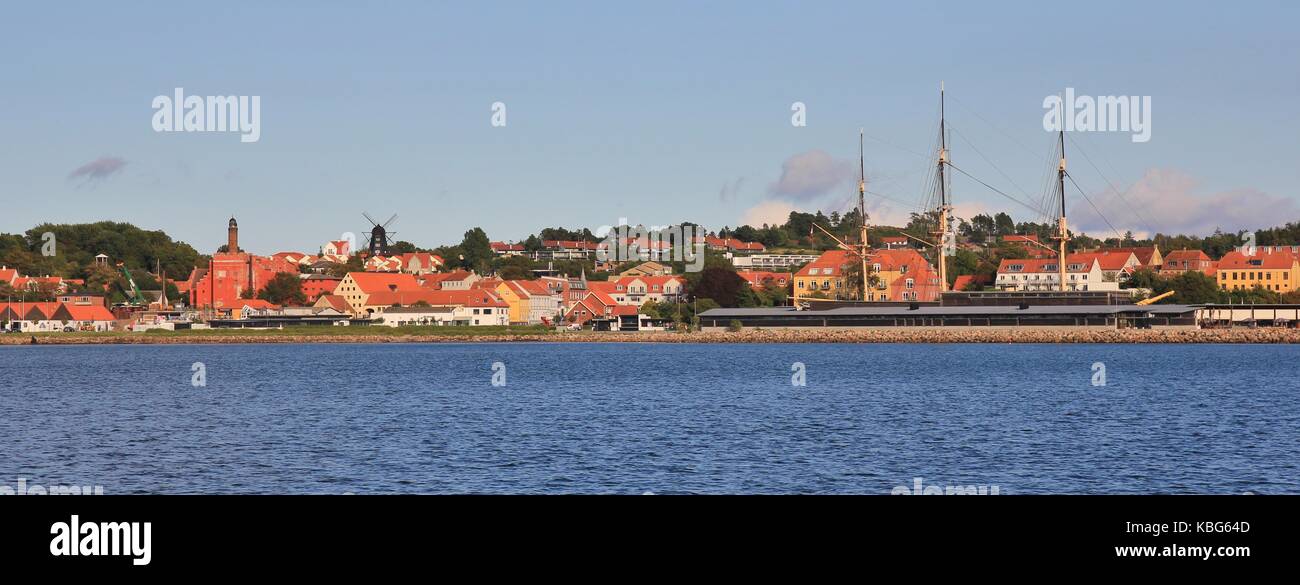 Ebeltoft, ville avec port de la côte est du Danemark. Banque D'Images