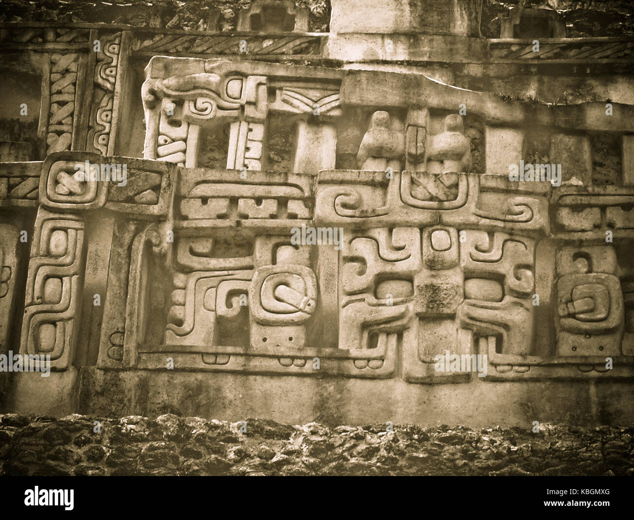 Sculptures mayas Banque D'Images