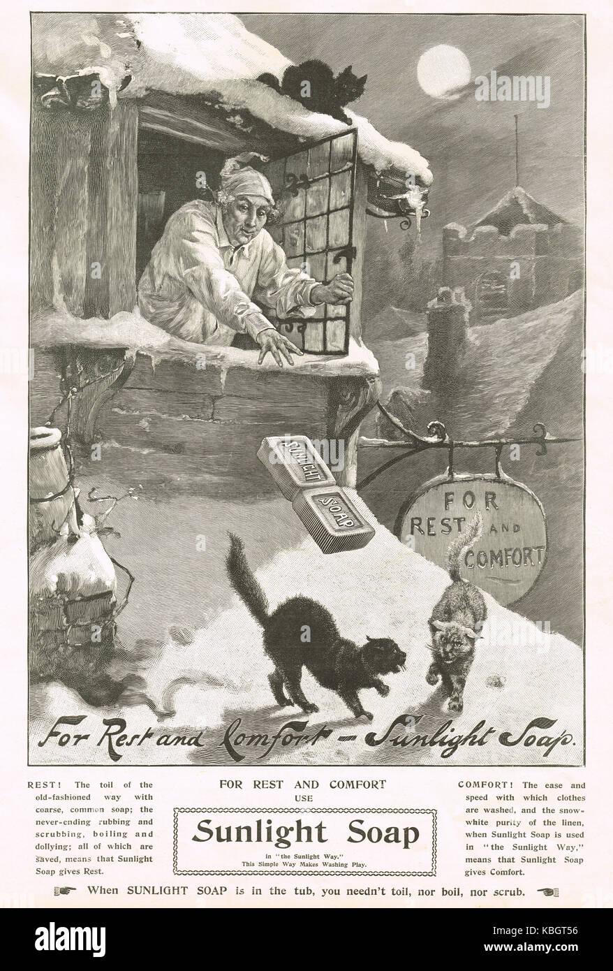 La lumière du soleil de Noël Savon annonce 1899 Banque D'Images