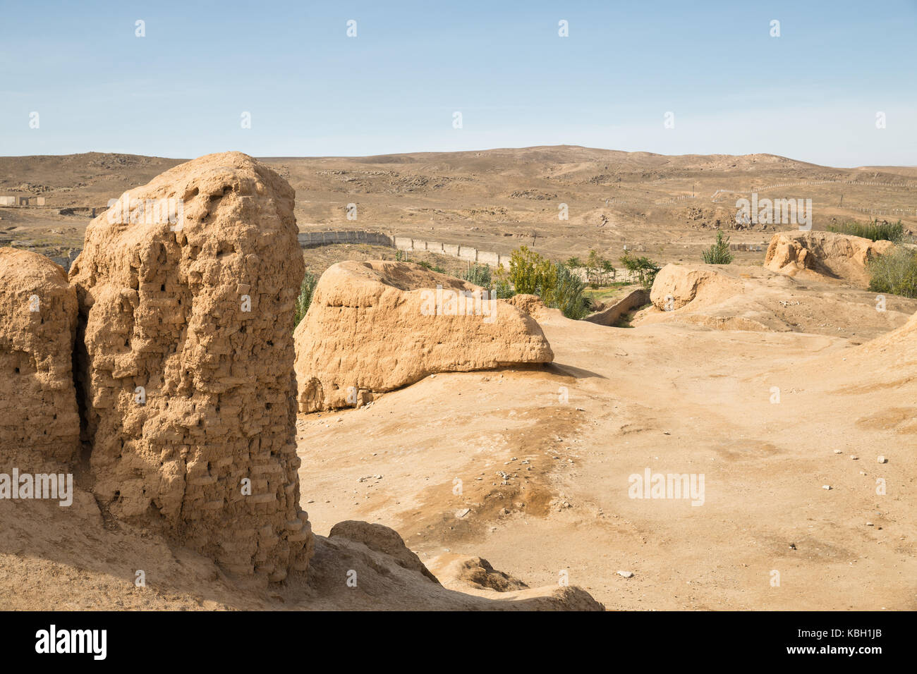 Ruines de la forteresse nur, elle a été fondée par Alexandre le Grand. nurata, Ouzbékistan Banque D'Images