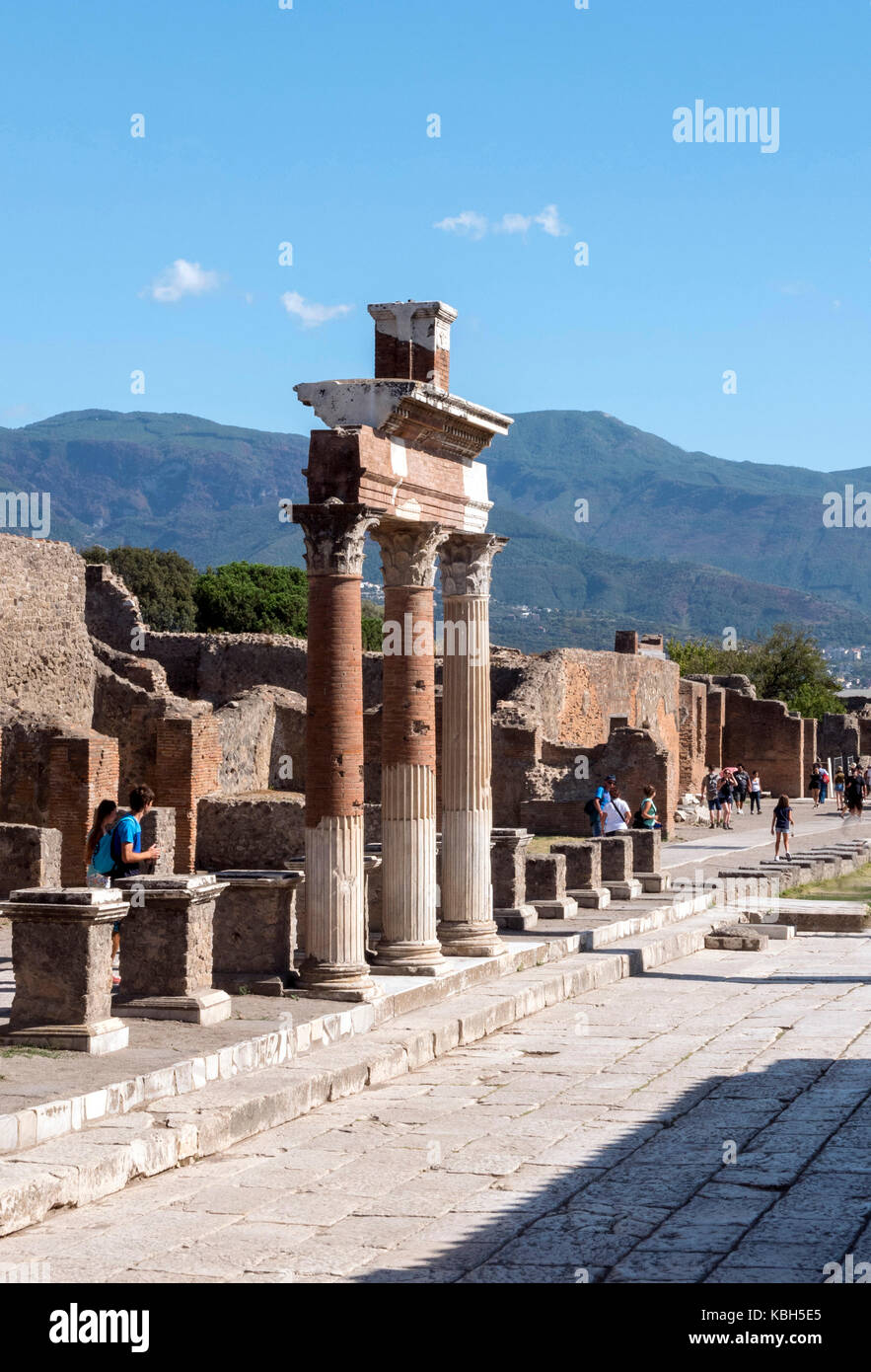 Les anciennes ruines de Pompéi dans la Campanie en Italie. Banque D'Images