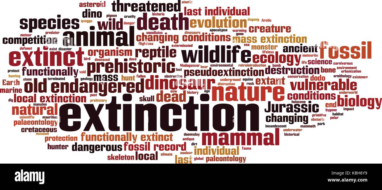 Mot extinction concept cloud. vector illustration Illustration de Vecteur