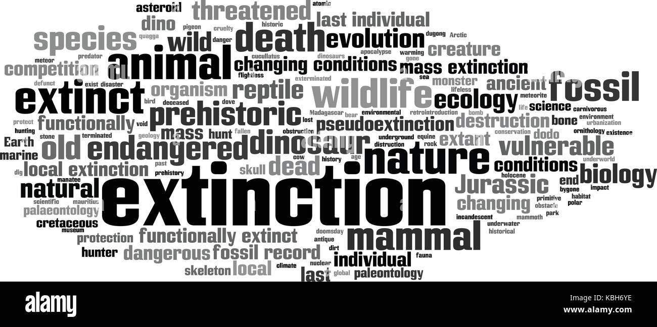Mot extinction concept cloud. vector illustration Illustration de Vecteur