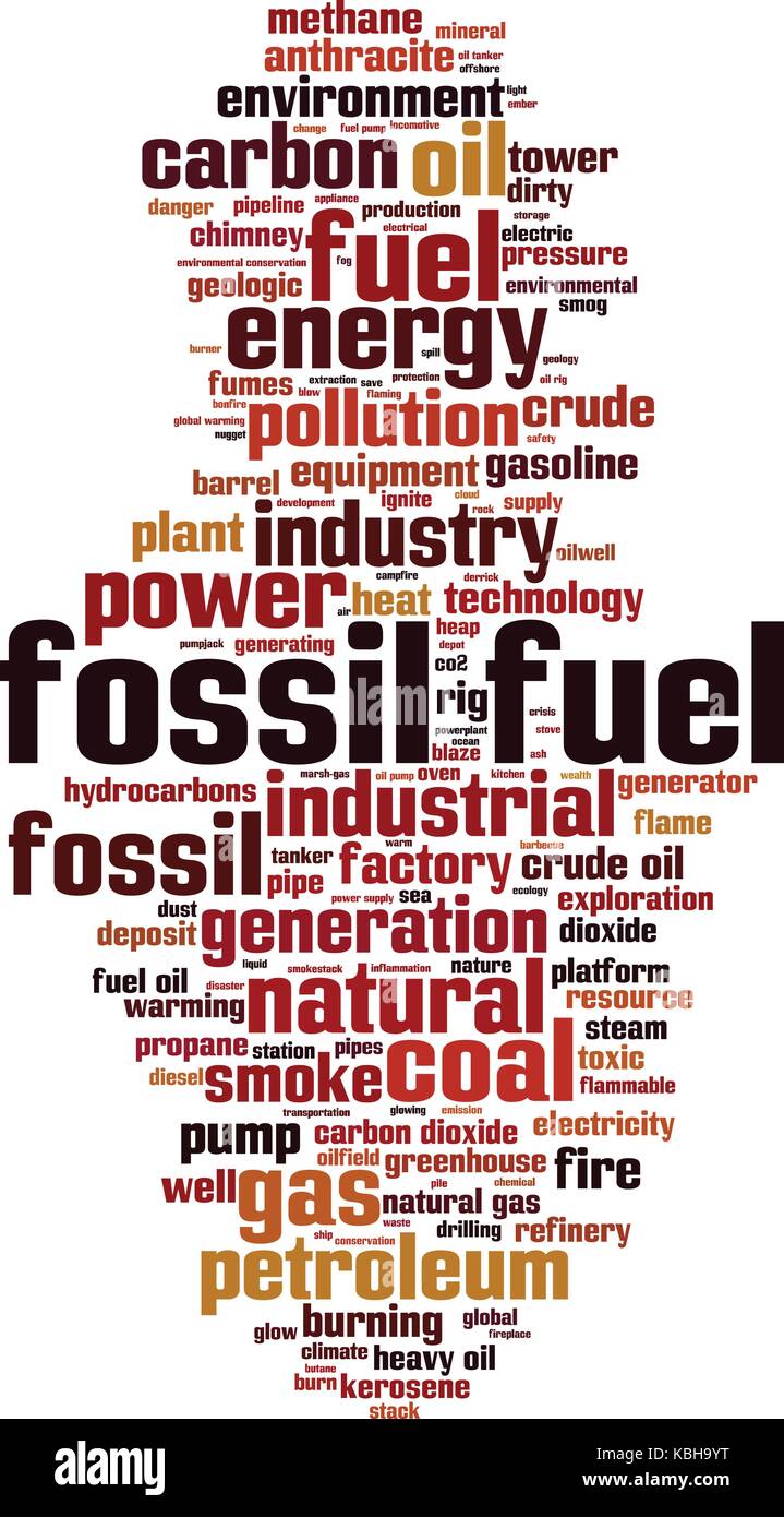 Mot de combustibles fossiles concept cloud. vector illustration Illustration de Vecteur