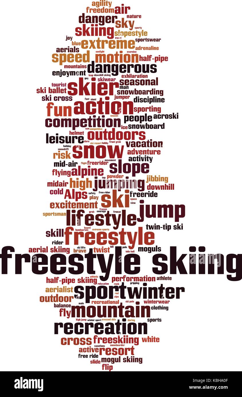 Le ski acrobatique mot concept cloud. vector illustration Illustration de Vecteur