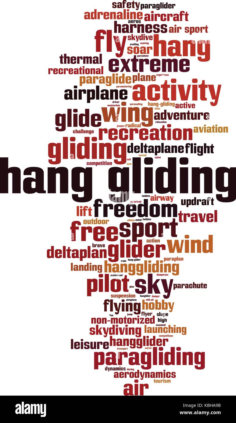 Deltaplane mot concept cloud. vector illustration Illustration de Vecteur