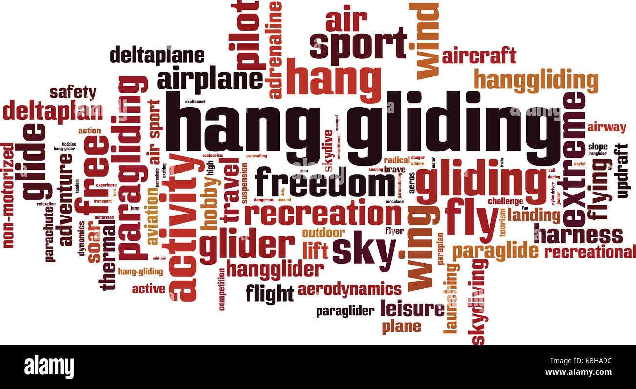 Deltaplane mot concept cloud. vector illustration Illustration de Vecteur