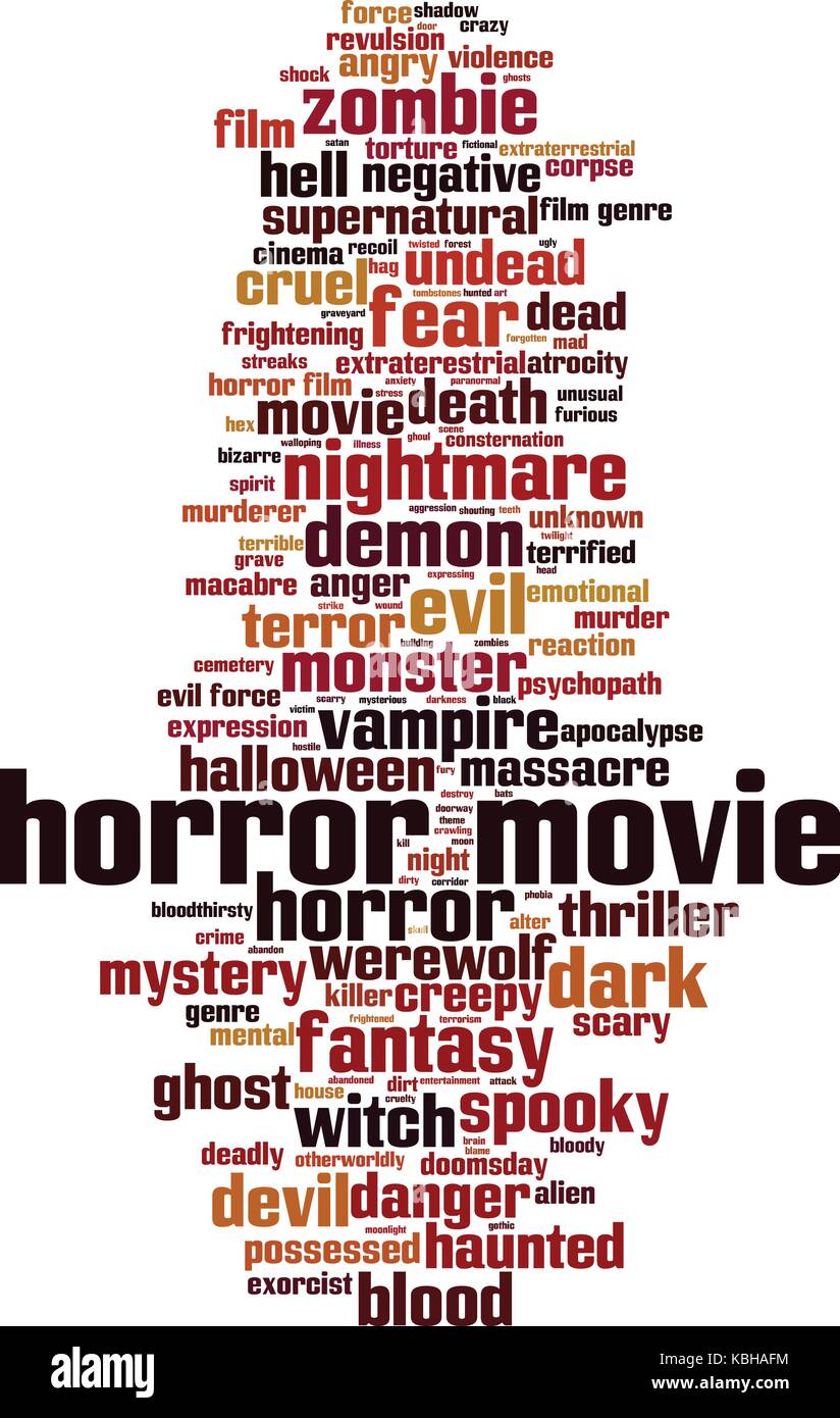 Film d'horreur mot concept cloud. vector illustration Illustration de Vecteur