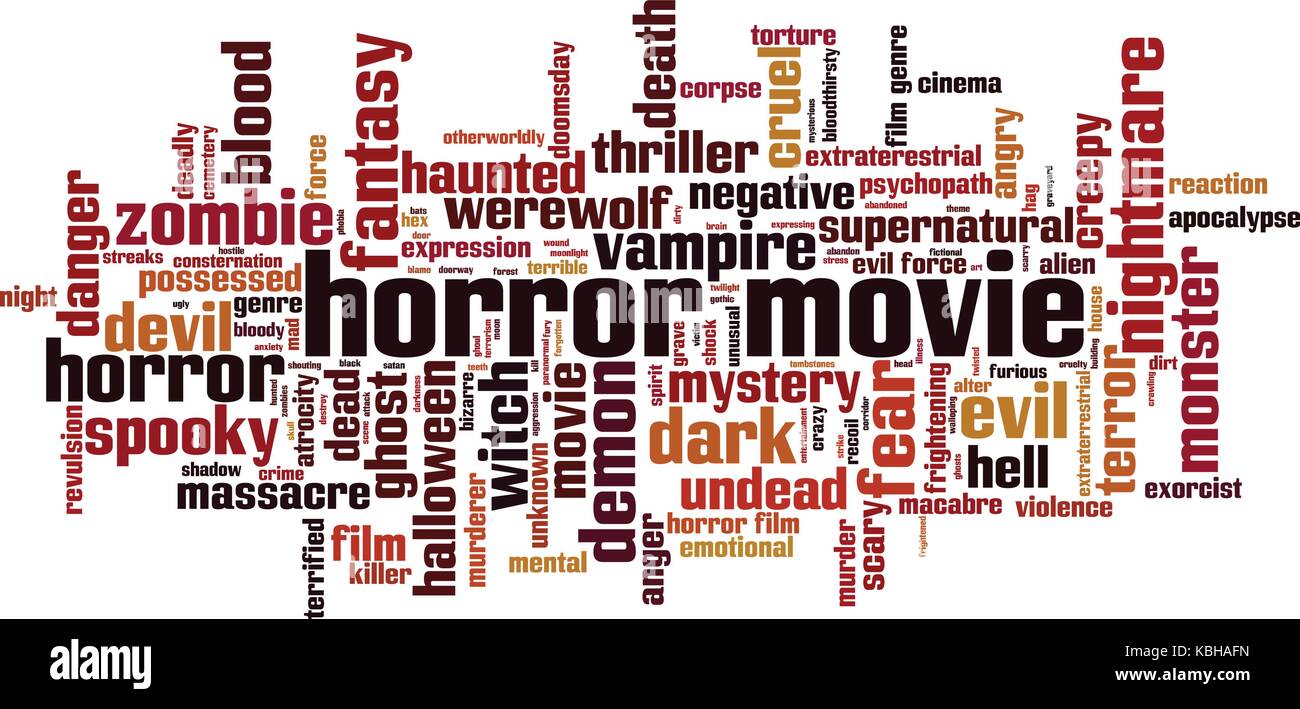 Film d'horreur mot concept cloud. vector illustration Illustration de Vecteur