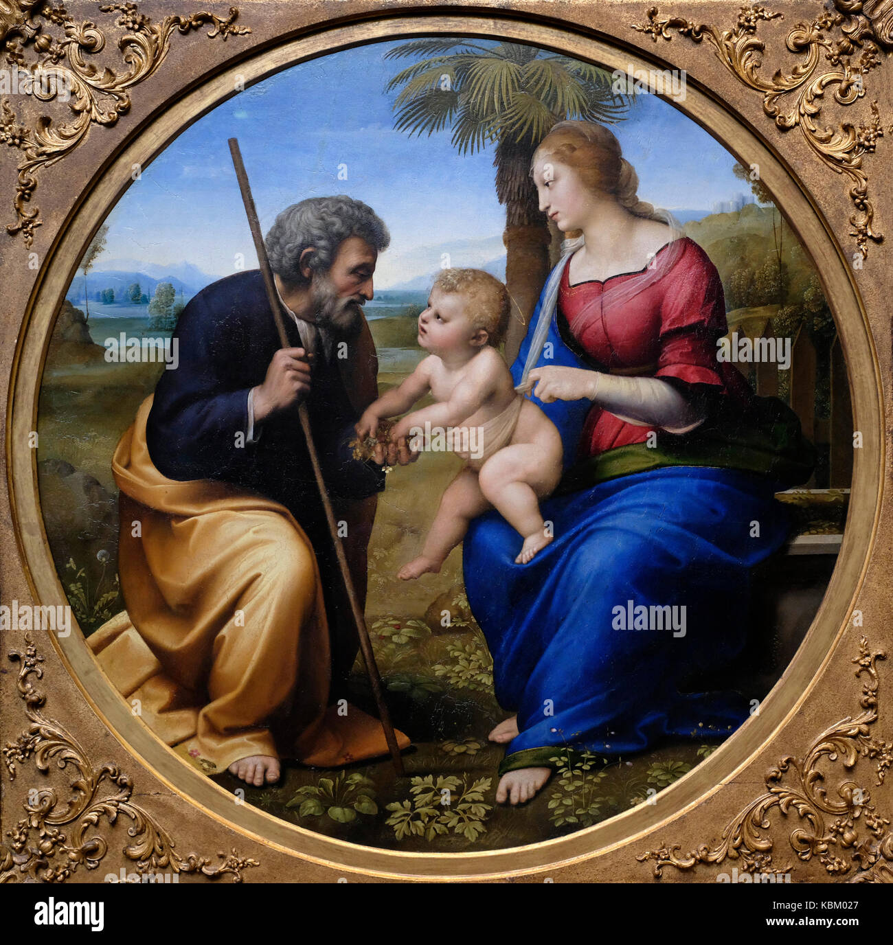 La Sainte Famille avec un palmier - Raphael (Raffaello Sanzio), vers 1507 Banque D'Images
