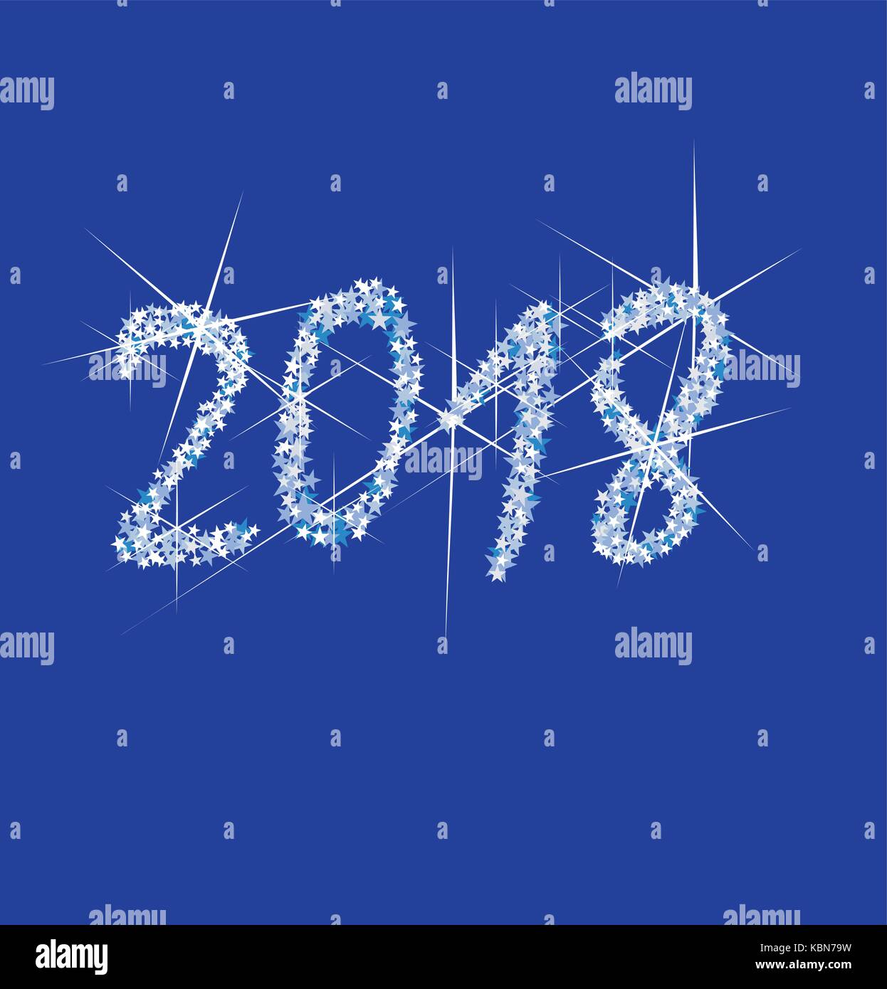 Nouvelle année 2018 fireworks Illustration de Vecteur