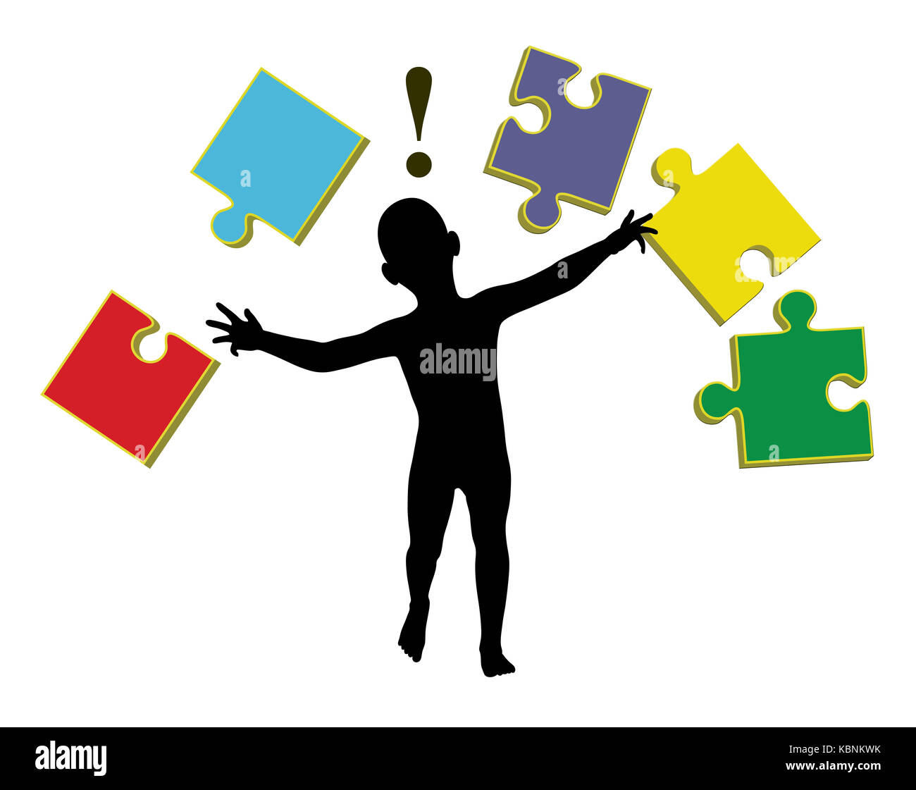 Activités d'apprentissage avec des puzzles pour faire des bébés plus intelligemment Banque D'Images