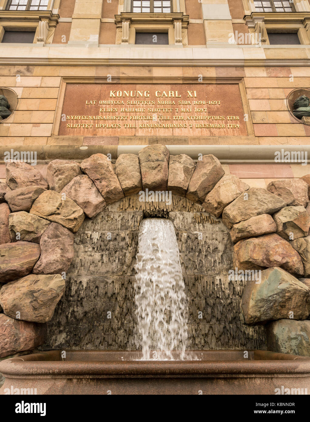 Cascade en face de Palais Royal, Stockholm Banque D'Images