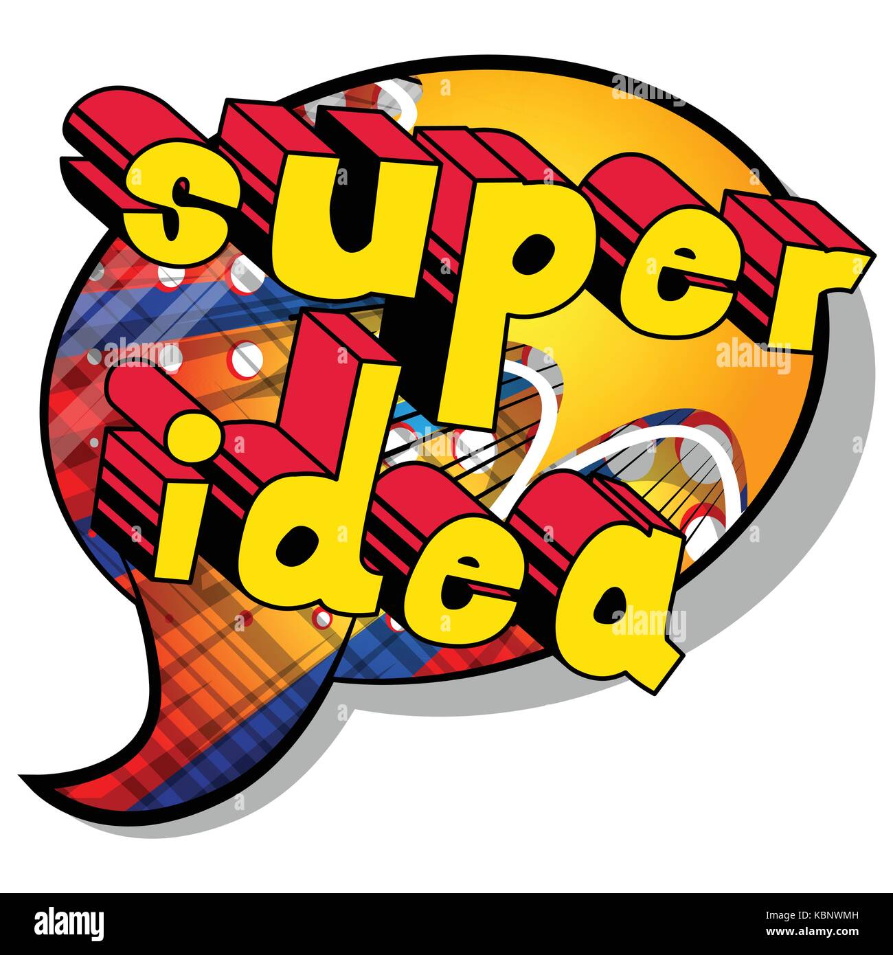 Super idée - comic book style phrase sur fond abstrait. Illustration de Vecteur