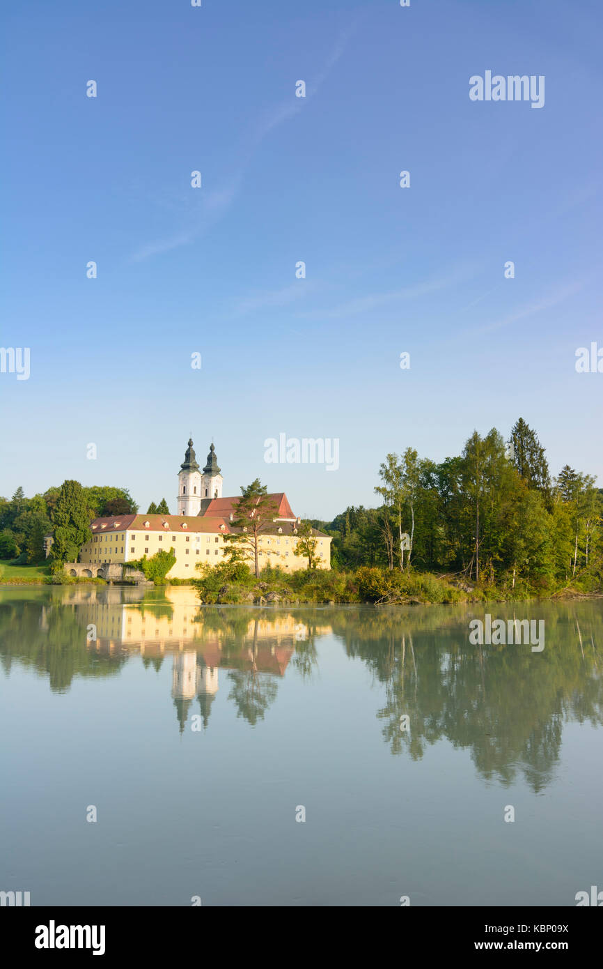 Église du monastère château Schloss Vornbach, River Inn, Neuburg am Inn, Niederbayern, Basse Bavière, Bade-Wurtemberg, Bavière, Allemagne Banque D'Images