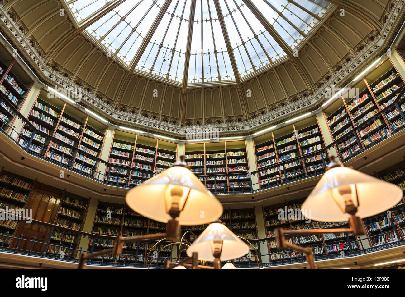 La salle de lecture, voir jusqu'à la coupole de la bibliothèque Maughan, King's College, Londres, Angleterre, Royaume-Uni Banque D'Images